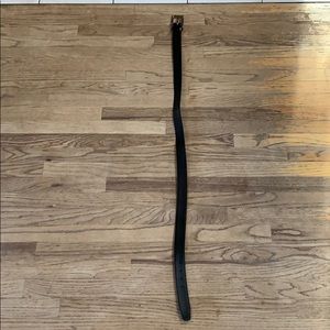 BLACK MENS GENUINE LEATHER DRESS BELT